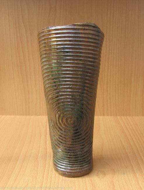 A stoneware tall vase - front view