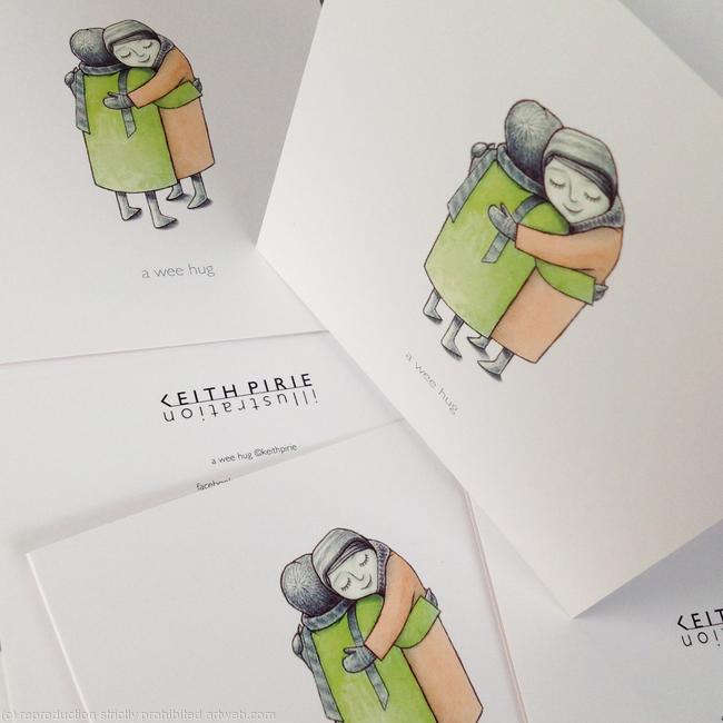 5 x a wee hug greetings cards (colour)