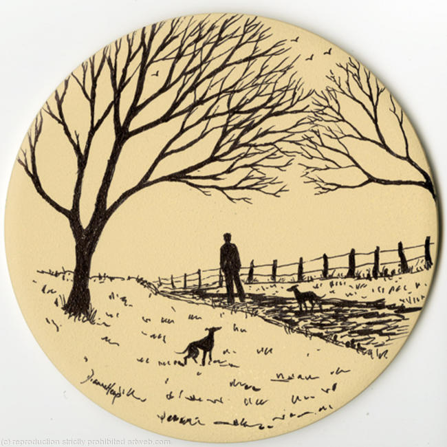 Ceramic Tile No.7105 Whippet