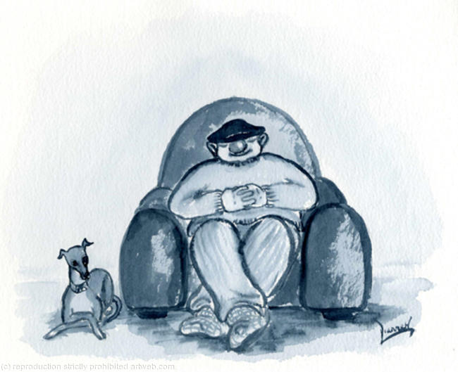 AFTERNOON NAP No.6220 Man / Dog