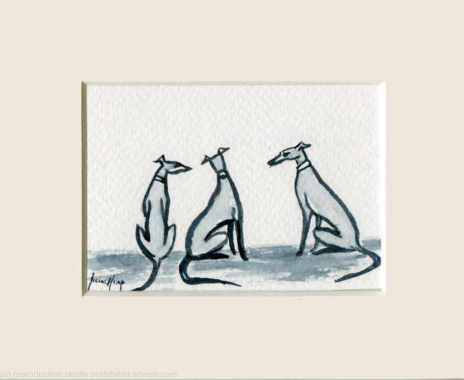 New Friends ACEO 7170 Greyhound Whippet Dog
