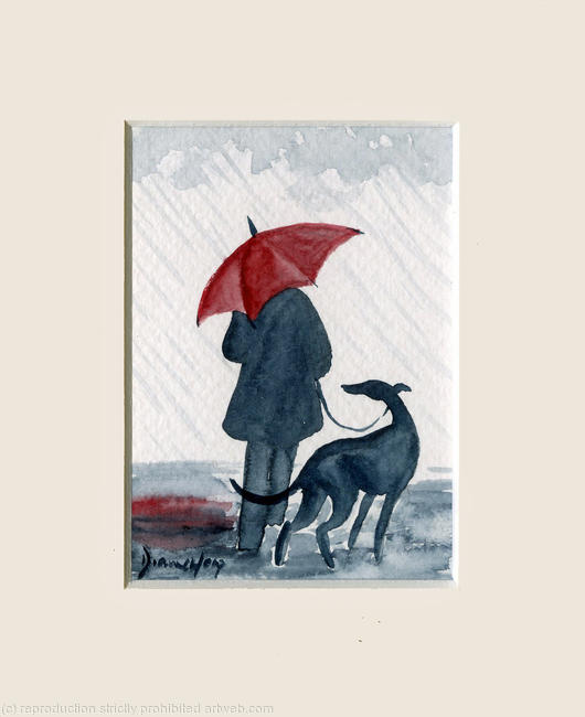 Wet Weather ACEO 7179 Rainy Day