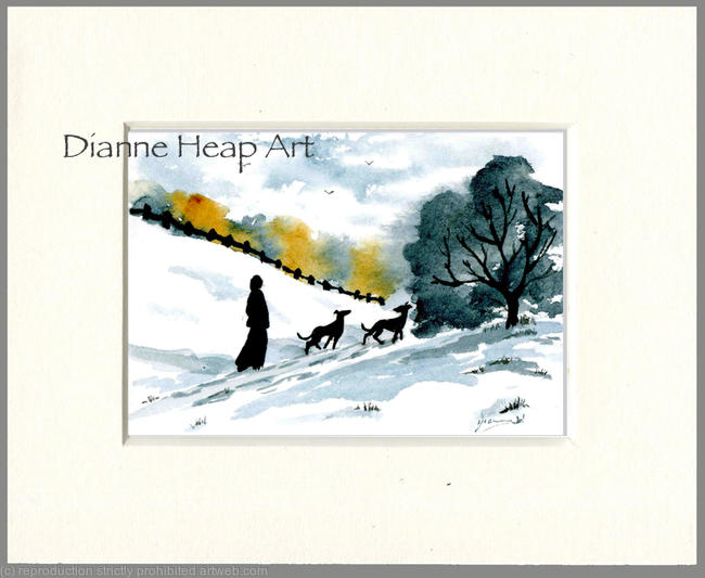 Walking in Snow 4656 Dogs in Countryside