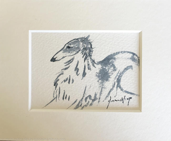 BORZOI ACEO 7235 DOG