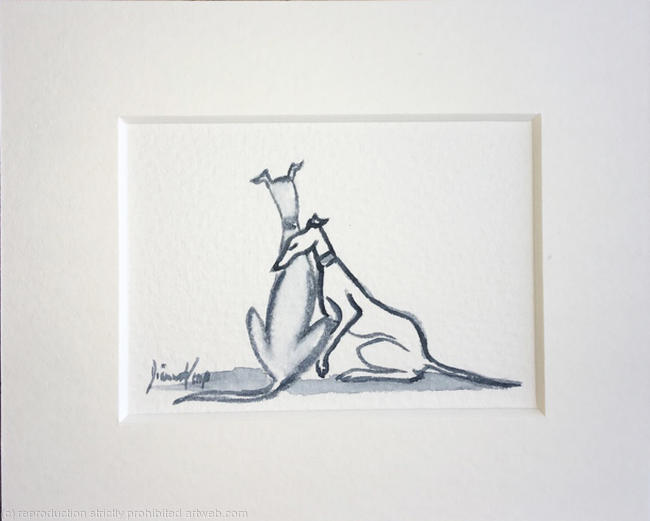 Greyhound Whippet Dog 7256 Dianne Heap Love