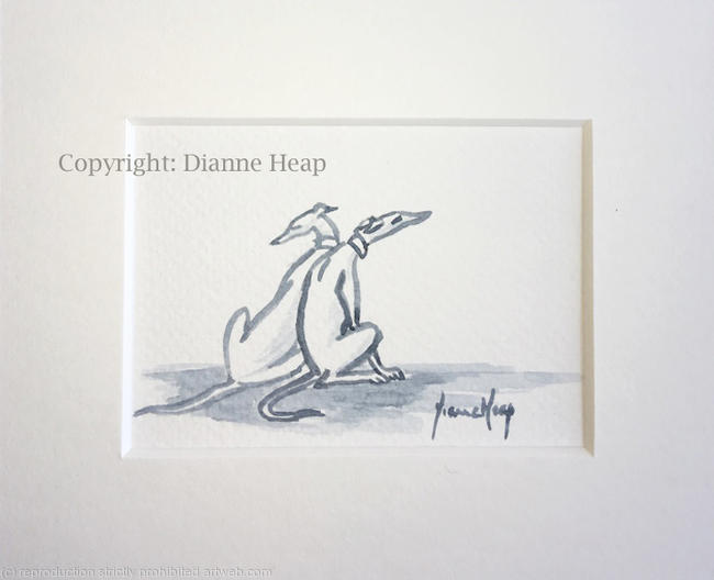 ACEO 7257 LEAN ON ME Greyhound Dog Whippet