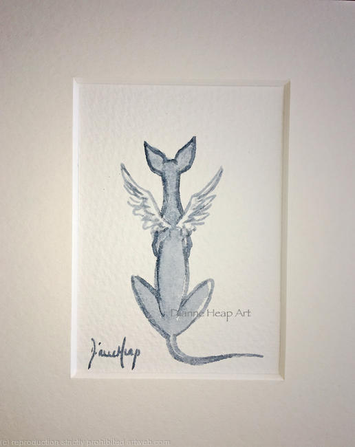 ACEO 7265 'HEAVEN CALLED' Dianne Heap Greyhound Whippet Dogs