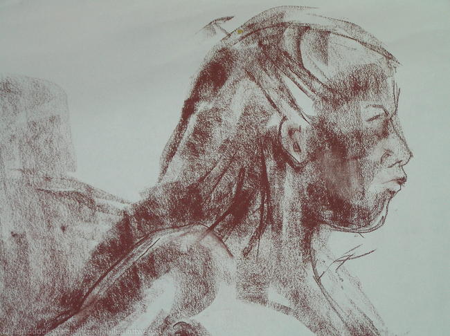 Head detail, life drawing, Oct 09