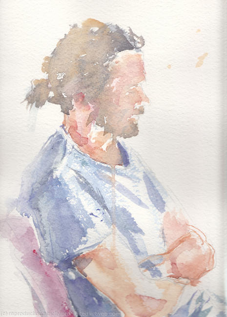 watercolour-study-of-seated-man---detail