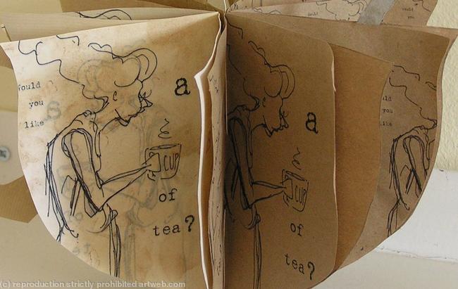 book cup of tea detail