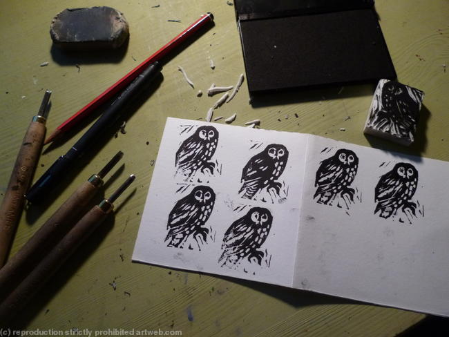 Eraser printmaking in my studio