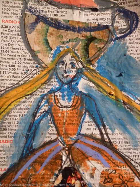 detail of character drawn from imagination