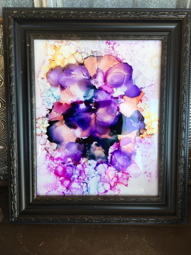 Pink and Purple Ink Painting