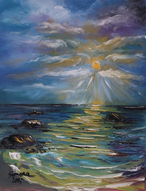 Blue thoughts with sun