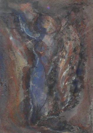 Blue Figure Kneeling