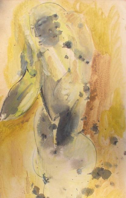 Standing Figure with a yellow Background