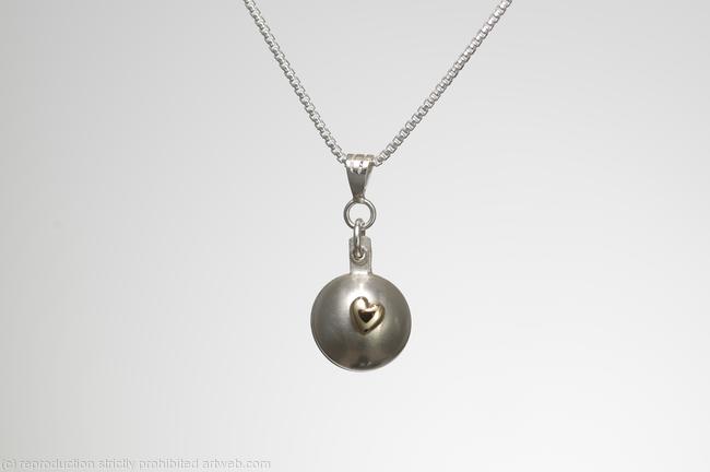 Commission: Sterling Silver Locket with Gold Heart Detail