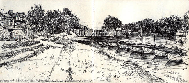 sketch of view to Molesey lock