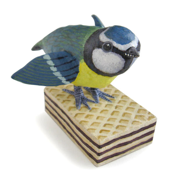 Blue Tit on Vanilla Wafer