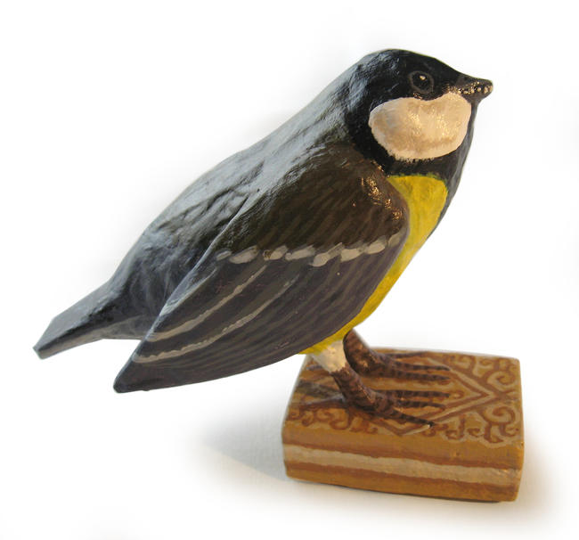 Great Tit on Custard Cream
