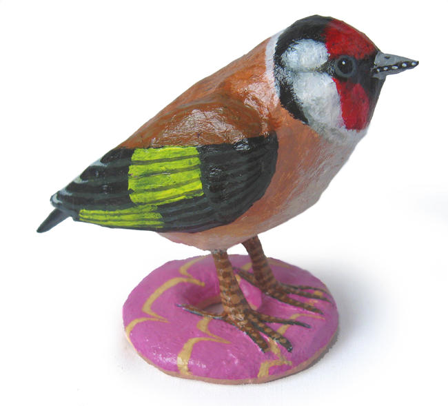 Goldfinch on a Pink Party Ring