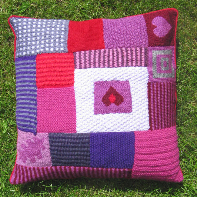 stripey heart cushion