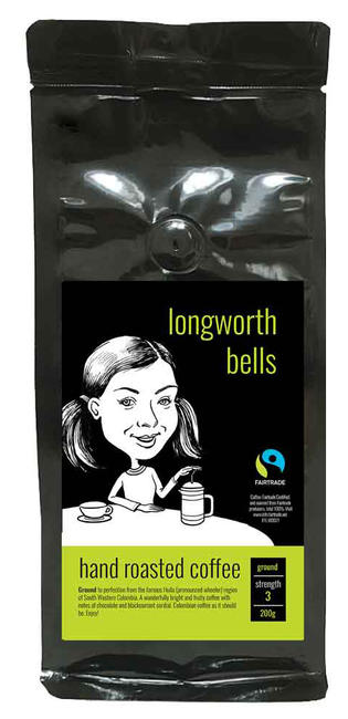 Female character illustration for a coffee pack