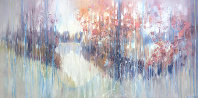 The November Jewel, a river landscape painting