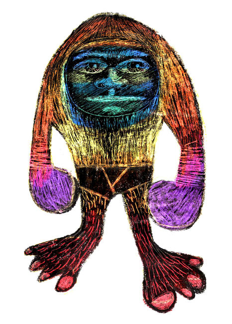 Monster-a-day art challenge: Wax sgraffito