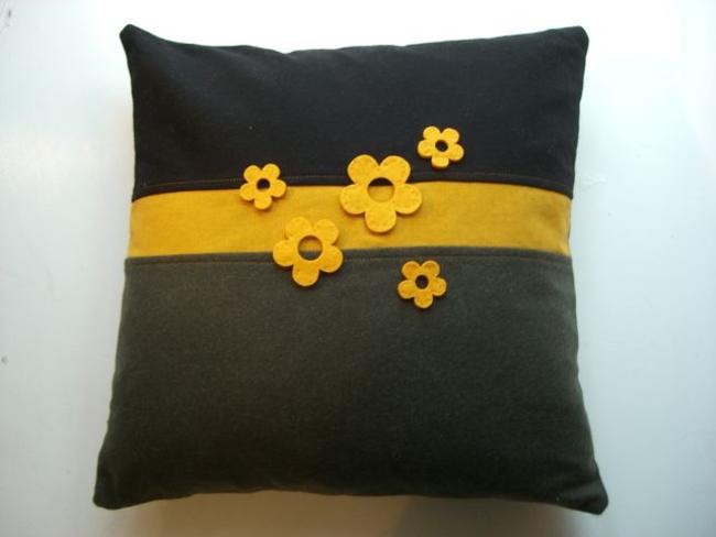 Mustard felt flower applique