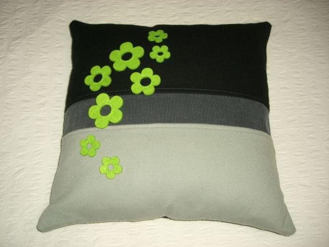 Green felt flower applique