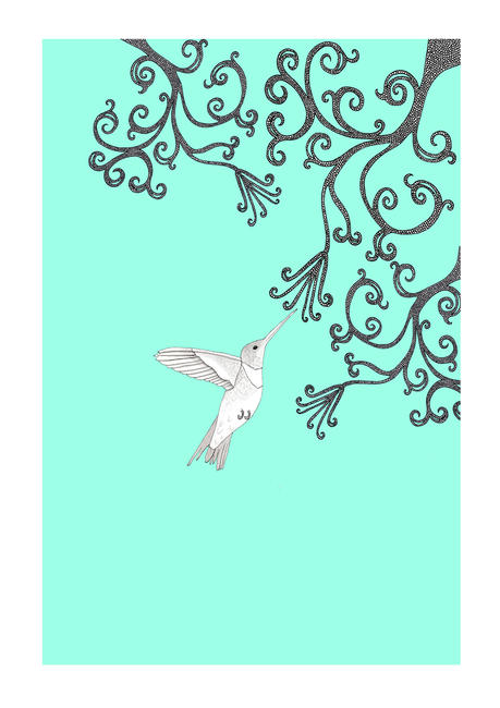 Hummingbird (sky blue) - madebysteph