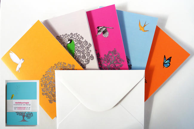 Pack of illustrated greeting cards