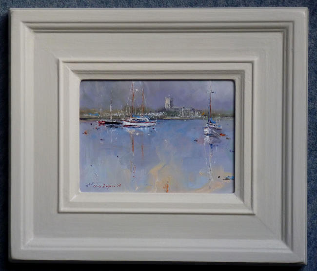 1485 Christchurch distant, from Mudeford 6x8 in