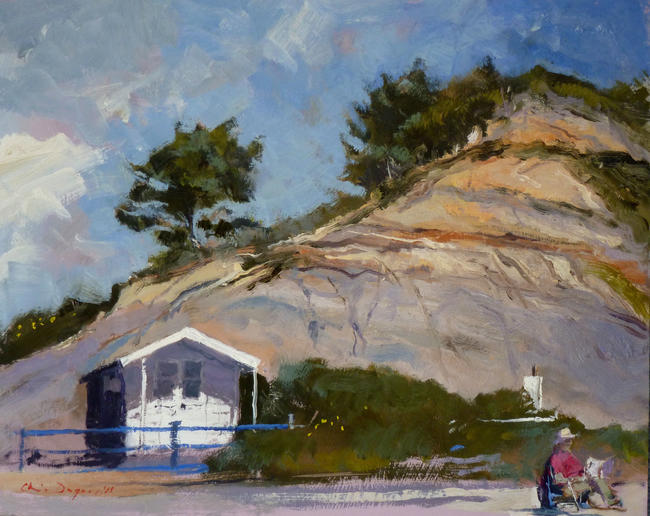 1428 Dave Westhead, on Branksome Chine beach 8x10