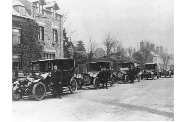 Taxis outside Winchester House School in the 1920s