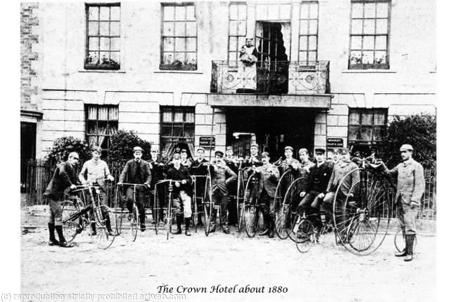 Cyclists at the Crown Hotel Brackley c.1900