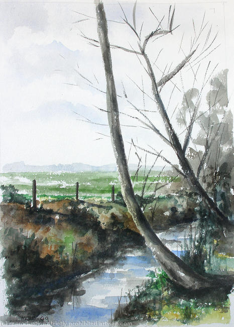 Water filled ditch