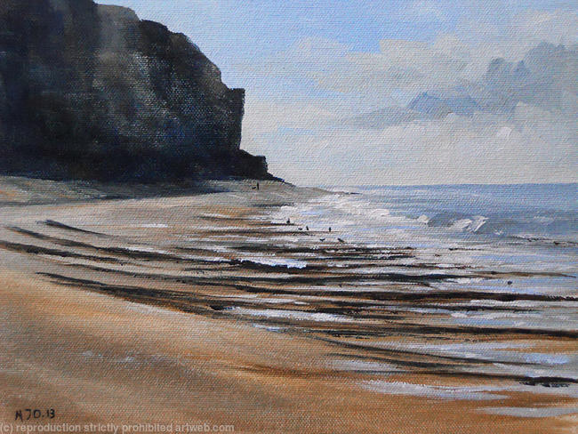 Low tide freshwater beach