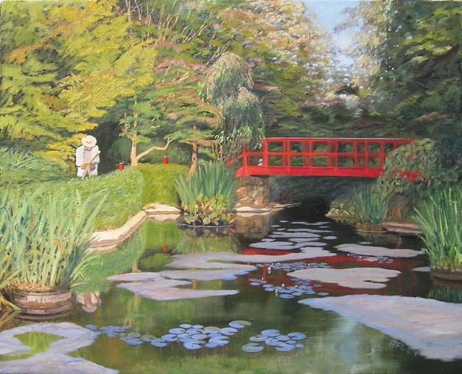 Painting Fanhams Hall Japaneese Garden