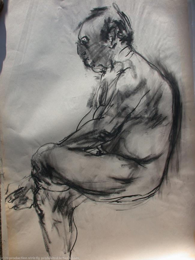 seated male nude