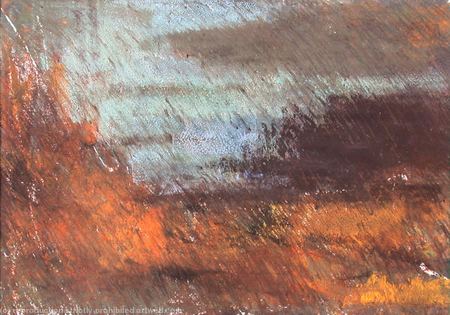 Cornish seascape in winter monoprint 2