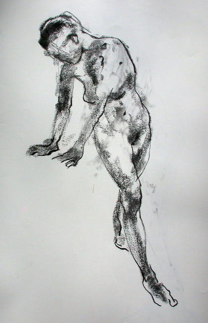 female nude leaning