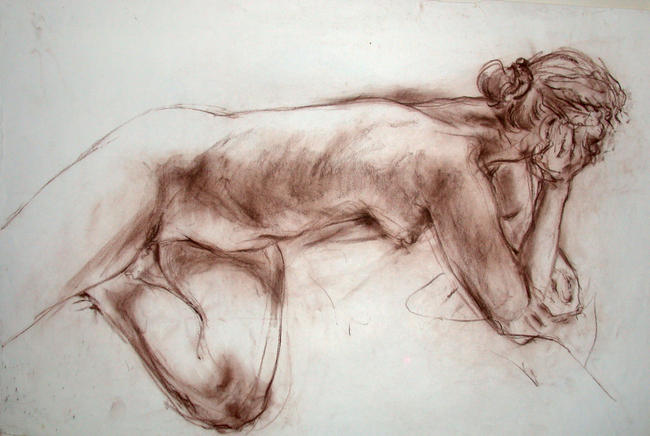 crouching female nude