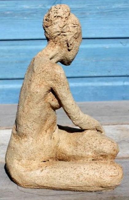 girl, seated and curled