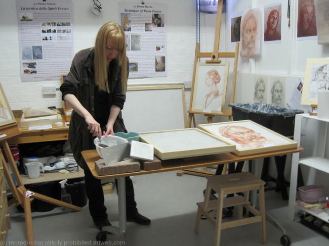 Friends of the Royal Scottish Academy Studio Visit, Demonstration of the Technique of Buon Fresco - Edinburgh, 2015