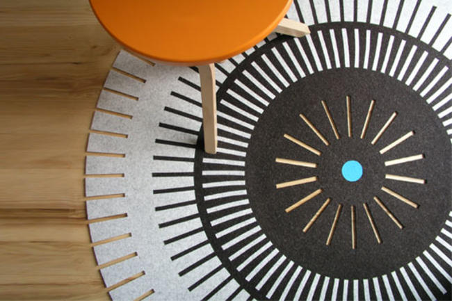 Circular Wool Felt Rug