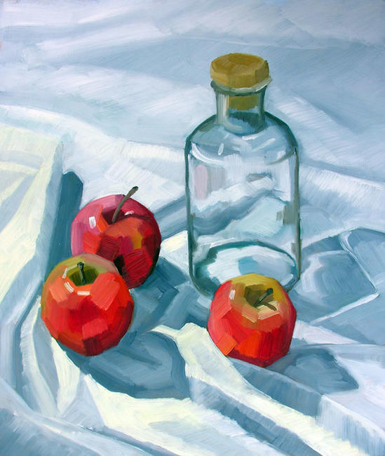Bottle and Apples