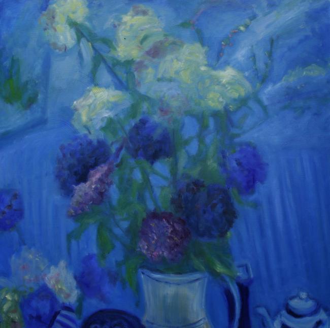 Hydrangeas with blue