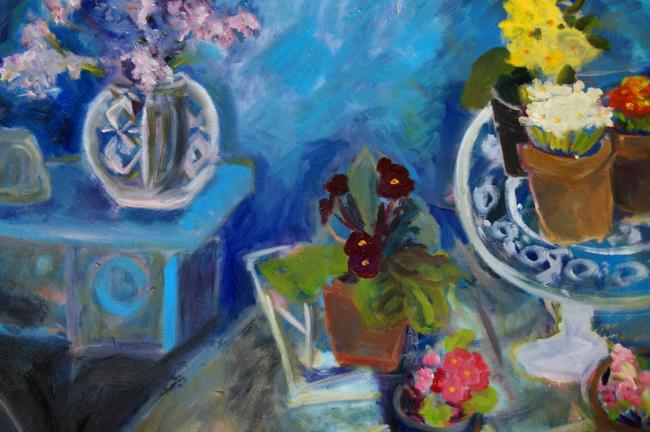 Primulas and hyacinths